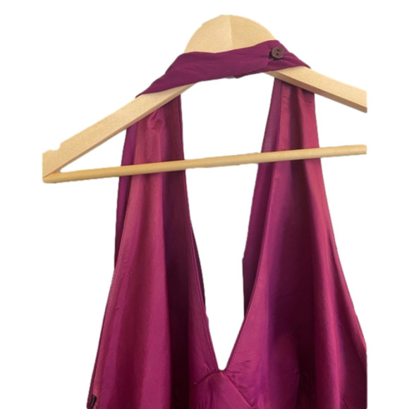 HOST PICK! NWOT #Barbiecore Halter Dress w/ Empire Waist & Chiffon Overlay. - Picture 12 of 14